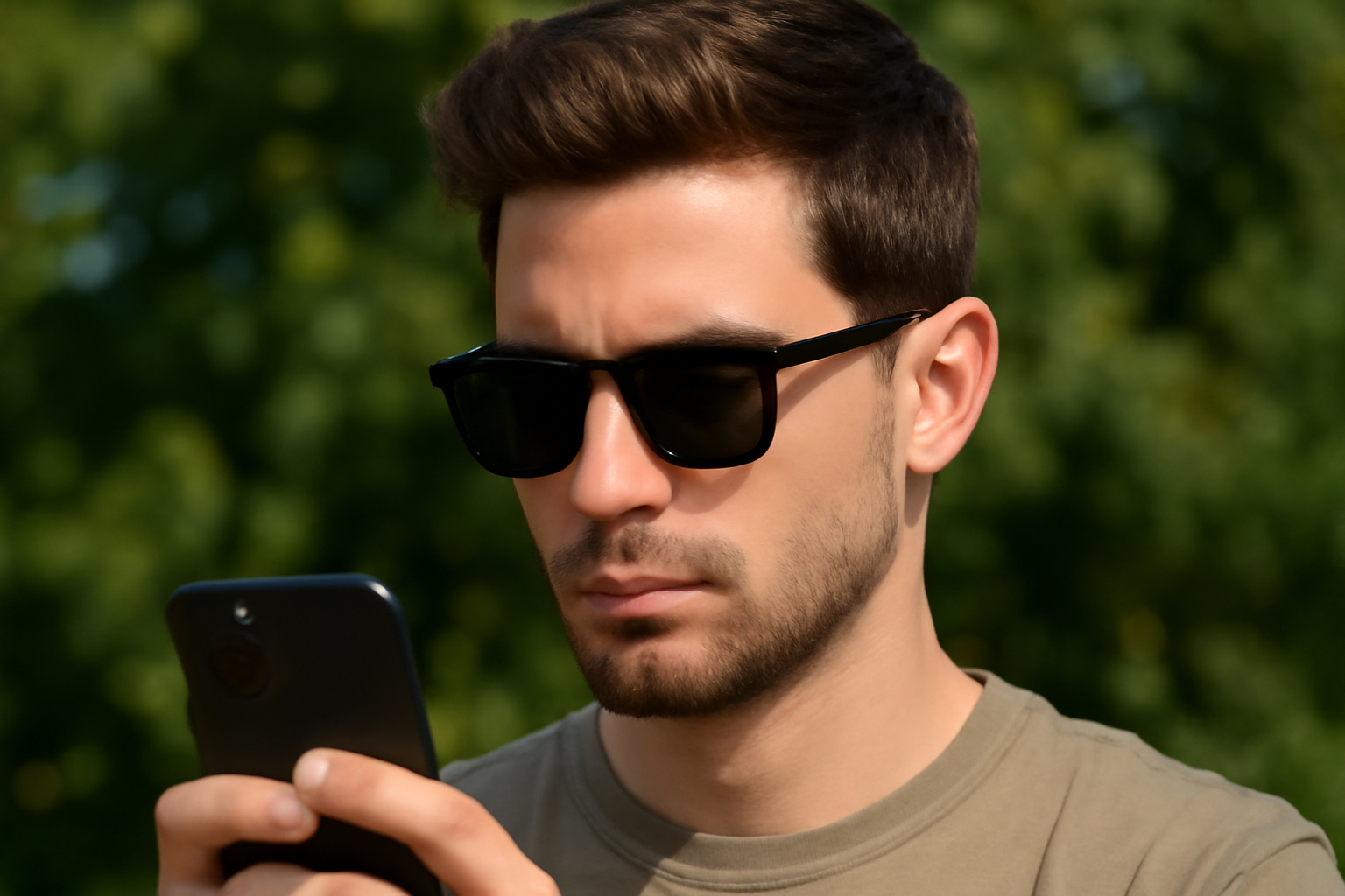 استفاده از عینک آفتابی برای گوشی