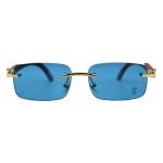 عینک آفتابی Cartier مدل 81339145 رنگ طلایی و قهوه‌ای کد 2144