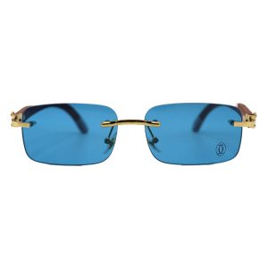 عینک آفتابی Cartier مدل 81339145 رنگ طلایی و قهوه‌ای کد 2144