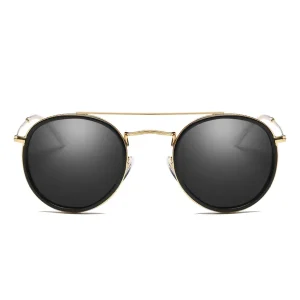 عینک آفتابی گرد مدل 0915 رنگ طلایی کد 2117